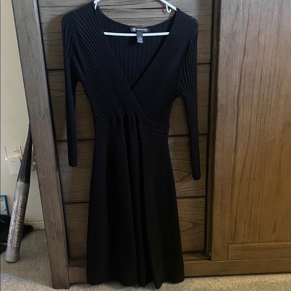 INC International Concepts Black Long Sleeve Dress